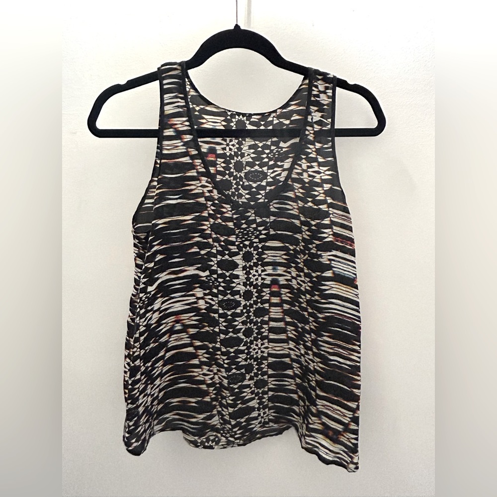 Maje Multi Color Abstract Silk Top. - image 1